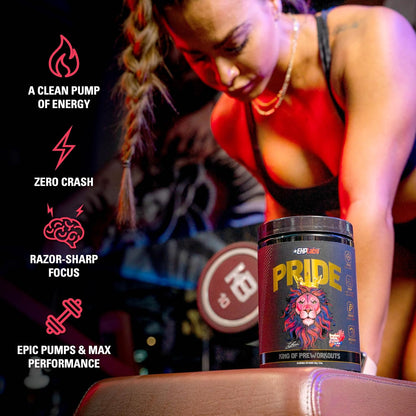 EHPlabs PRIDE Pre Workout Supplement Powder - Full Strength Pre-Workout Energy Supplement, Sharp Focus, Epic Pumps & Faster Recovery - Sour Green Apple (40 Servings)