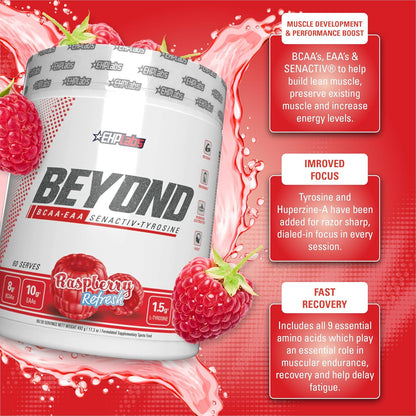 EHP Labs Beyond BCAA + EAA - 10g of Essential Amino Acids, Assists with Muscle Endurance, Recovery & Fatigue (Kiwi Strawberry)