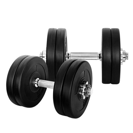 Everfit 25kg Dumbbell Set Weight Plates Dumbbells Lifting Bench