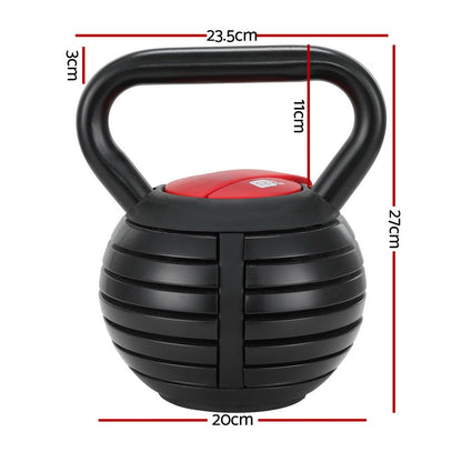 Everfit 18kg Adjustable Kettlebell Set Portable Kettle Bell Weight Dumbbells 10lbs 40lbs