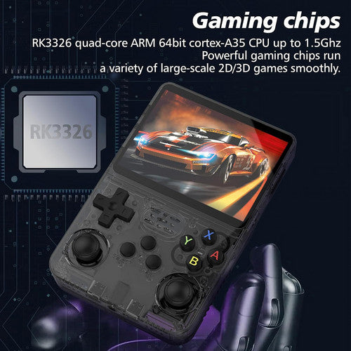 Gray Portable  Retro Handheld Game Console 128GB 10000+ Games Retro Handheld Games