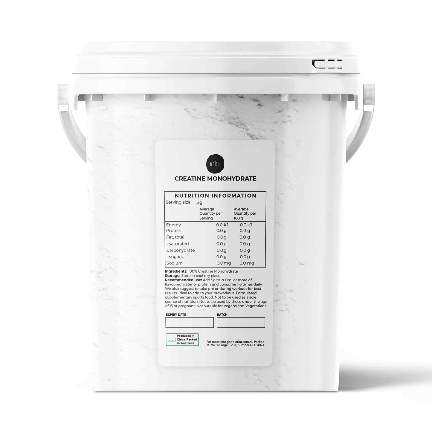 800g Creatine Monohydrate Powder - Micronised Pure Protein Supplement Bucket