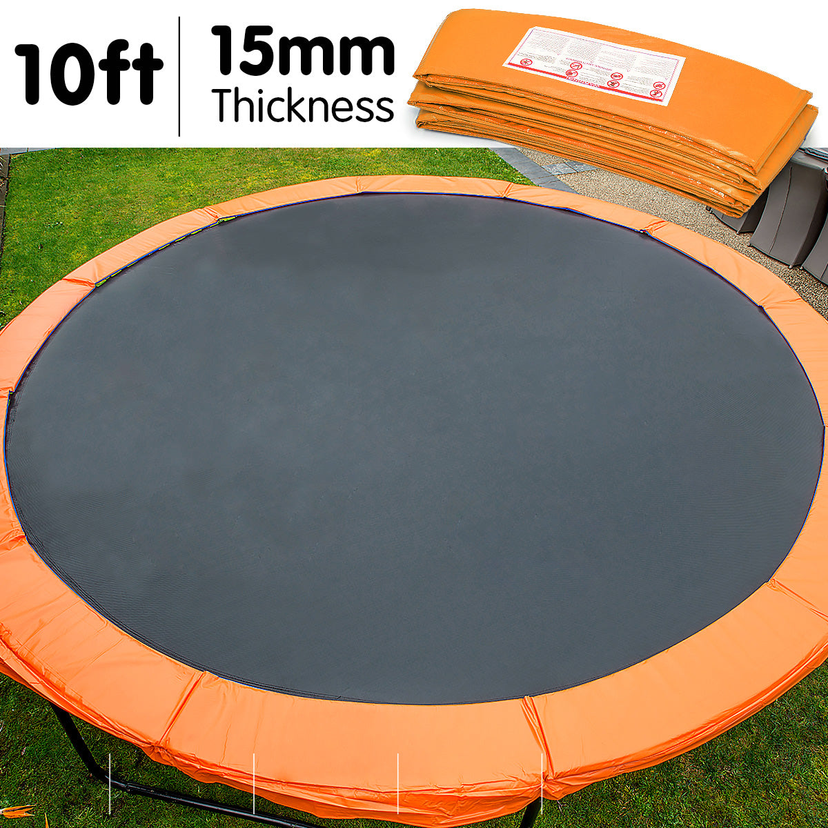 Kahuna 10ft Trampoline Replacement Pad Round - Orange