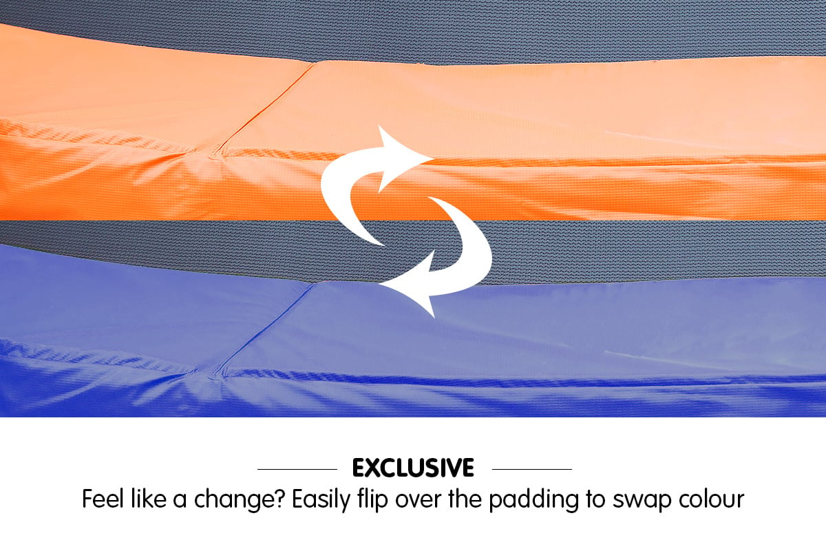 Kahuna 8ft Trampoline Reversible Replacement Pad Round - Orange/Blue