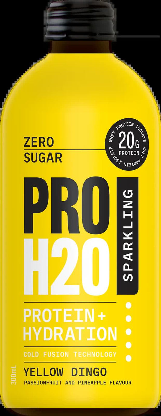 PRO H20 Sparkling Water 20g Protein Hydration Drink Zero Sugar - Yellow Dingo