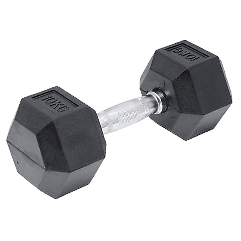 10KG Rubber Hex Dumbbell Gym Weight