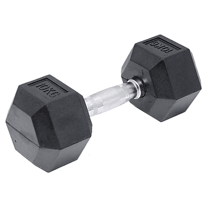 10KG Rubber Hex Dumbbell Gym Weight
