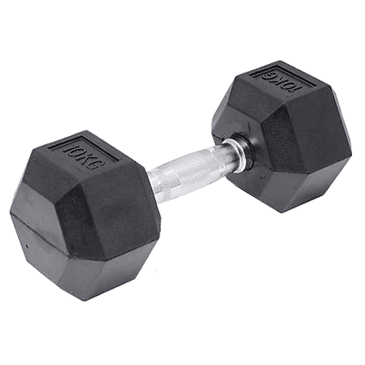 10KG Rubber Hex Dumbbell Gym Weight