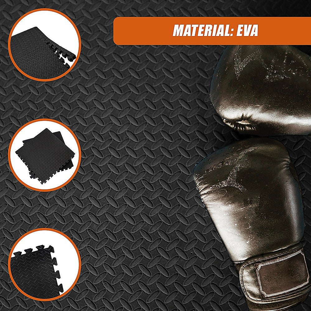 12 Tiles EVA Rubber Foam Gym Mat Flooring 60cm x 60cm 2.5cm
