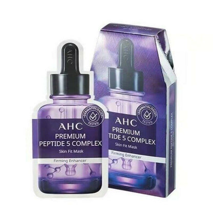 AHC Premium Peptide 5 Complex Skin Fit Mask (27ml x 5) Firming Enhancer