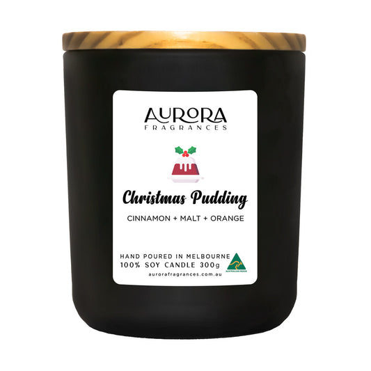 Aurora Christmas Pudding Triple Scented Soy Candle Australian Made 300g