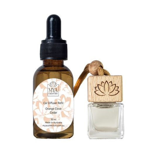 Orange Clove Cedar Car Diffuser and Refill Bundle