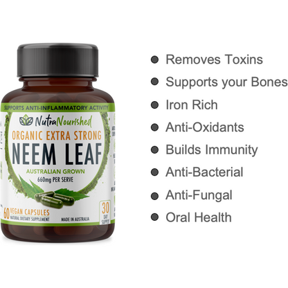 REFILL BAG - Neem Leaf Capsules Organic Pure - 180 Vegan Capsules